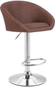 Sgabello Da Bar Regolabile İn Tessuto 100% Poliestere - Stile Elegante E Confortevole / Braun