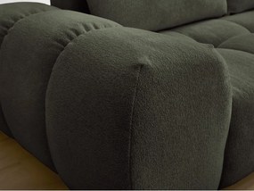 Divano angolare verde allungabile e con contenitore (penisola a destra/a L) con rivestimento in ciniglia Everest – Bobochic Paris