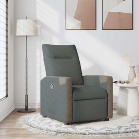 Poltrona Reclinabile İn Tessuto Grigio Scuro /