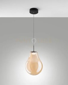 Noa sospensione ambra 1 luce in vetro attacco led cct 14w - 1510 lm...