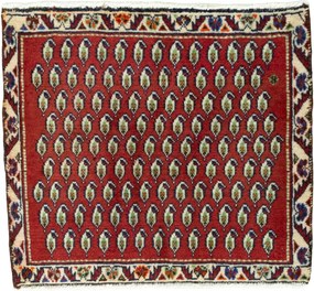 Shiraz Tappeto persiano 60 x 50 Rosso (Iran) Annodato A Mano