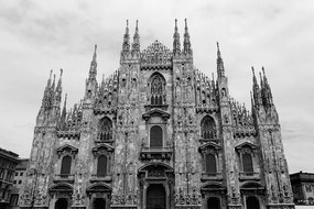 Carta da parati – Cattedrale di Milano in bianco e nero