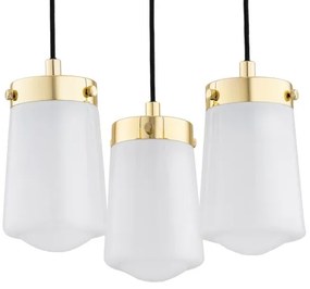 Argon 6164 - Lampadario a sospensione con filo PASADENA 3xE27/15W/230V oro/bianco