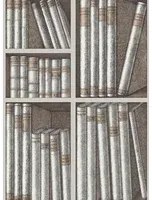 Fornasetti Bücher Tapete Ex Libris von Cole and Son - Stone