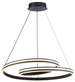 Lampadario LED moderno 40W nero in metallo con luce CCT 3in1 – H1160x600mm