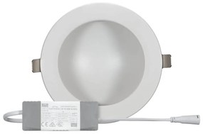 Faro LED da incasso Rotondo Luce INDIRETTA 12W Foro Ø130mm Colore Bianco Caldo 3.000K