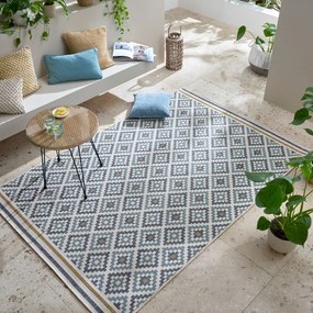 Tappeto da interno e esterno giallo e blu 120x170 cm Zia Trellis – Flair Rugs