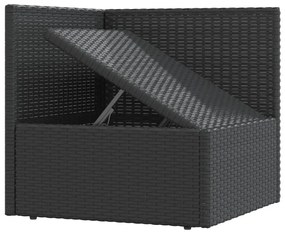 Set Divani da Giardino 4 pz con Cuscini Nero in Polyrattan