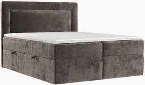 Letto boxspring in ciniglia fatto a mano con contenitore Imagine, H3