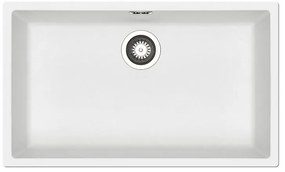 Lavello sottotop 1 vasca PYRAMIS Mistral fibra di vetro L 40 x L 70 cm bianco
