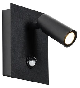 Lampada da parete per esterni nera con sensore di movimento LED IP54 - Simon