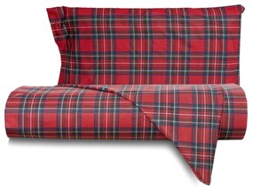 Completo letto singolo scozzese rosso