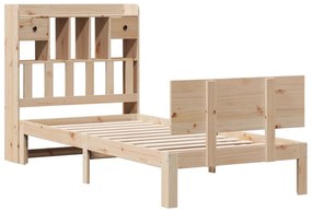 Letto libreria senza materasso 90x200 cm legno massello pino