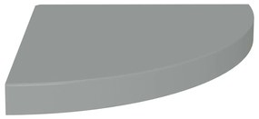 Scaffale angolare a parete grigio 35x35x3,8 cm in mdf