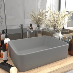 Lavandino Luxury Grigio Chiaro Opaco 41x30x12 Cm İn Ceramica /