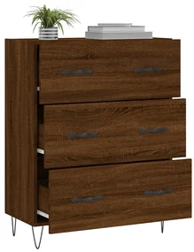 Credenza rovere marrone 69,5x34x90 cm in legno multistrato