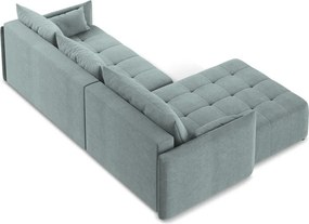 Divano angolare blu allungabile/con contenitore (con penisola a sinistra/con chaise lounge) Moku – Makamii