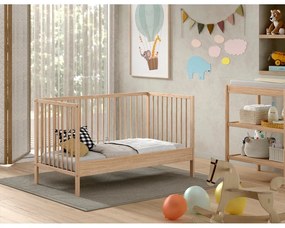 Lettino di colore naturale in pino massiccio 70x140 cm DINO – Vipack