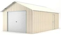 Box deposito auto lamiera capanno in Acciaio Zincato con saracinesca 438x724 cm x h 3,31 m - 585KG - 31.7 mq - BEIGE