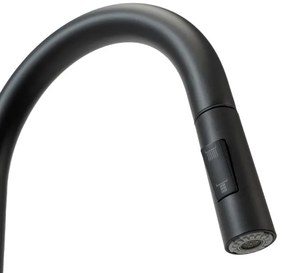 REA-B9147 - Miscelatore per lavello con doccetta estraibile FRESH 39,5 cm, nero opaco