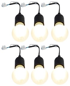 Set di 6 portalampada neri mobili incl. lampadine A60 - Move