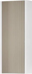 Pensile bagno Niwa cannettato laccato opaco bianco con vetro sabbia, 1 antaP 17 x L 30 x H 78.5 cm