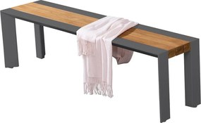 Panca da giardino in metallo grigio-marrone scuro Silea - Garden Pleasure