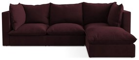 Divano angolare burgundy (con penisola a destra/con chaise lounge) Manao – Makamii
