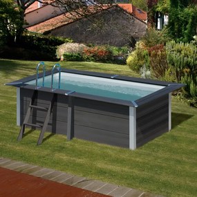 Piscina fuori terra rigida GRE grigio L int 2.8 x 1.4 m