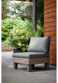 Poltrona da giardino con cuscino verde Elements KETER, struttura in polipropilene beige seduta in polipropilene grigio, L 74 x H 80 x P 74 cm
