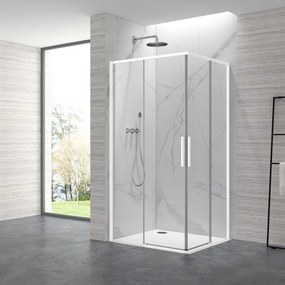 Box doccia 70x90cm angolare porte scorrevoli finitura bianca| KLA1000W - KAMALU