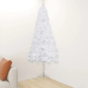 Albero di Natale Artificiale ad Angolo Bianco in PVC, 120 cm