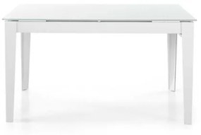 Tavolo da pranzo allungabile 380 cm piano vetro OMERO Bianco