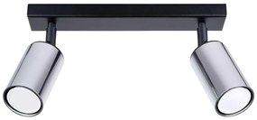 Sollux SL.1367 - Faretto WINX 2xGU10/10W/230V nero/cromo