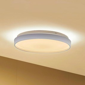 Lindby Smart LED plafoniera Mirren, bianco, metallo, CCT, Tuya