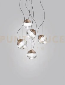 Pure sospensione 5 cristallo trasparente montatura bronzo opaco 2 l...