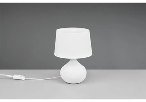 Lampada da tavolo in ceramica bianca e tessuto, altezza 29 cm Martin - Trio