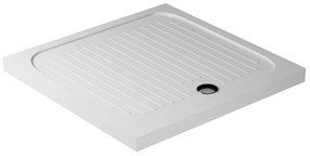 Piatto doccia 90x90 H 6 quadrato in ceramica bianca con antiscivolo