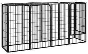 Box Cani 10 Pannelli Nero 50x100 Cm Acciaio Verniciato Polvere /