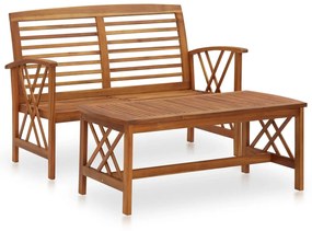 Set Divani da Giardino 2 pz in Legno Massello di Acacia