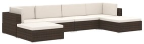 Seduta Centrale Modulare 1 pz con Cuscini in Polyrattan Grigio