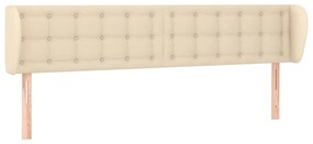 Testiera ad orecchio crema 183x23x78/88 cm in tessuto