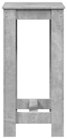 Tavolo da bar grigio cemento 51x50x103,5cm in legno multistrato