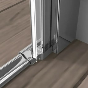 Porta doccia a soffietto per nicchia 85cm in vetro temperato trasparente con profili cromo Neos