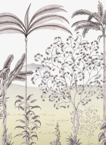 Isidore Leroy Carta da parati panoramica Jardin des Oiseaux Safran - Panel A