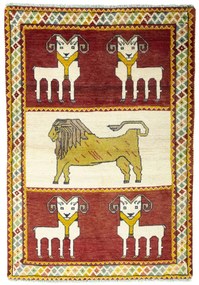 Gabbeh Tappeto 160x110 Rosso (Iran) Annodato A Mano