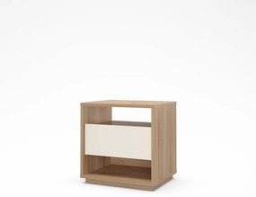 Comodino color crema/di colore naturale con effetto rovere Dennis – Marckeric