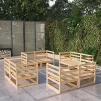 Set Divani da Giardino 8 pz in Legno Massello di Pino cod mxl 40199