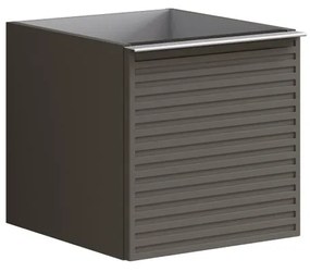 Struttura semi colonna da bagno Pixel 1 cassetto laccato opaco grigio carbone L 40 x H 40 x P 45.5 cm