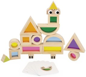 Gioco sensoriale in legno - blocchi e schede - 12 pezzi